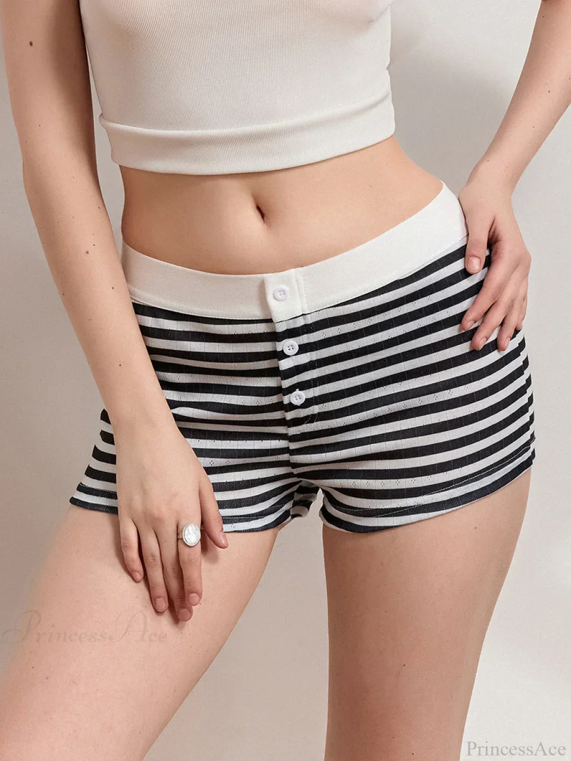 Striped Low Rise Pajama Short - Image 5