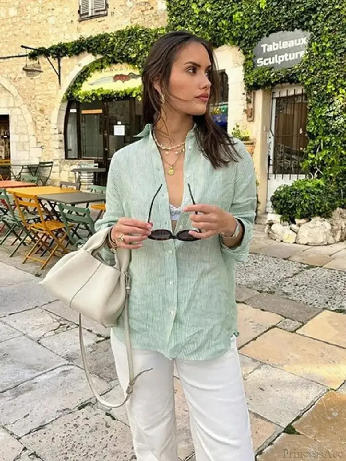 Striped Office Casual Blouse - Image 7