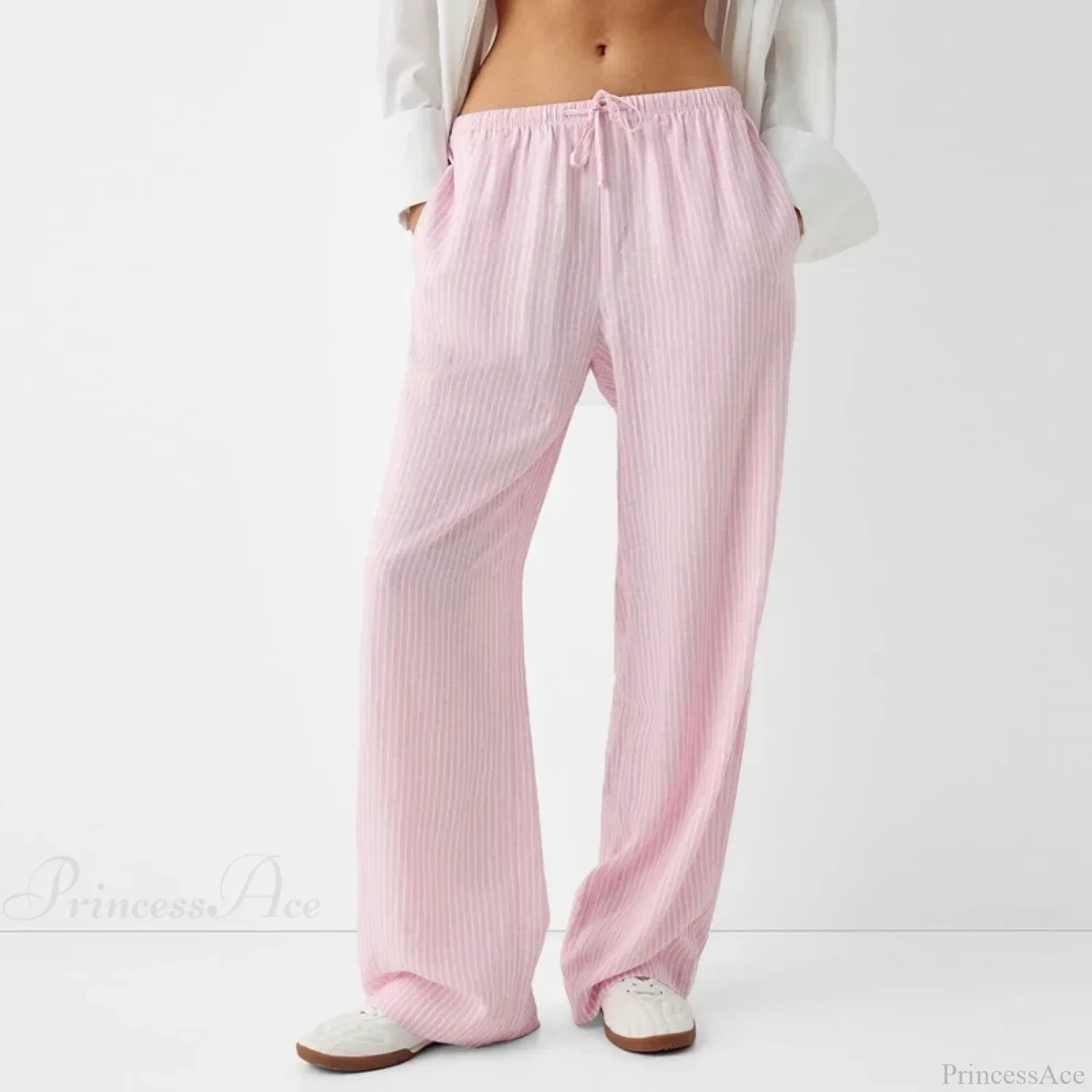 Striped Pajama Casual Elastic Waist Pant - Image 2