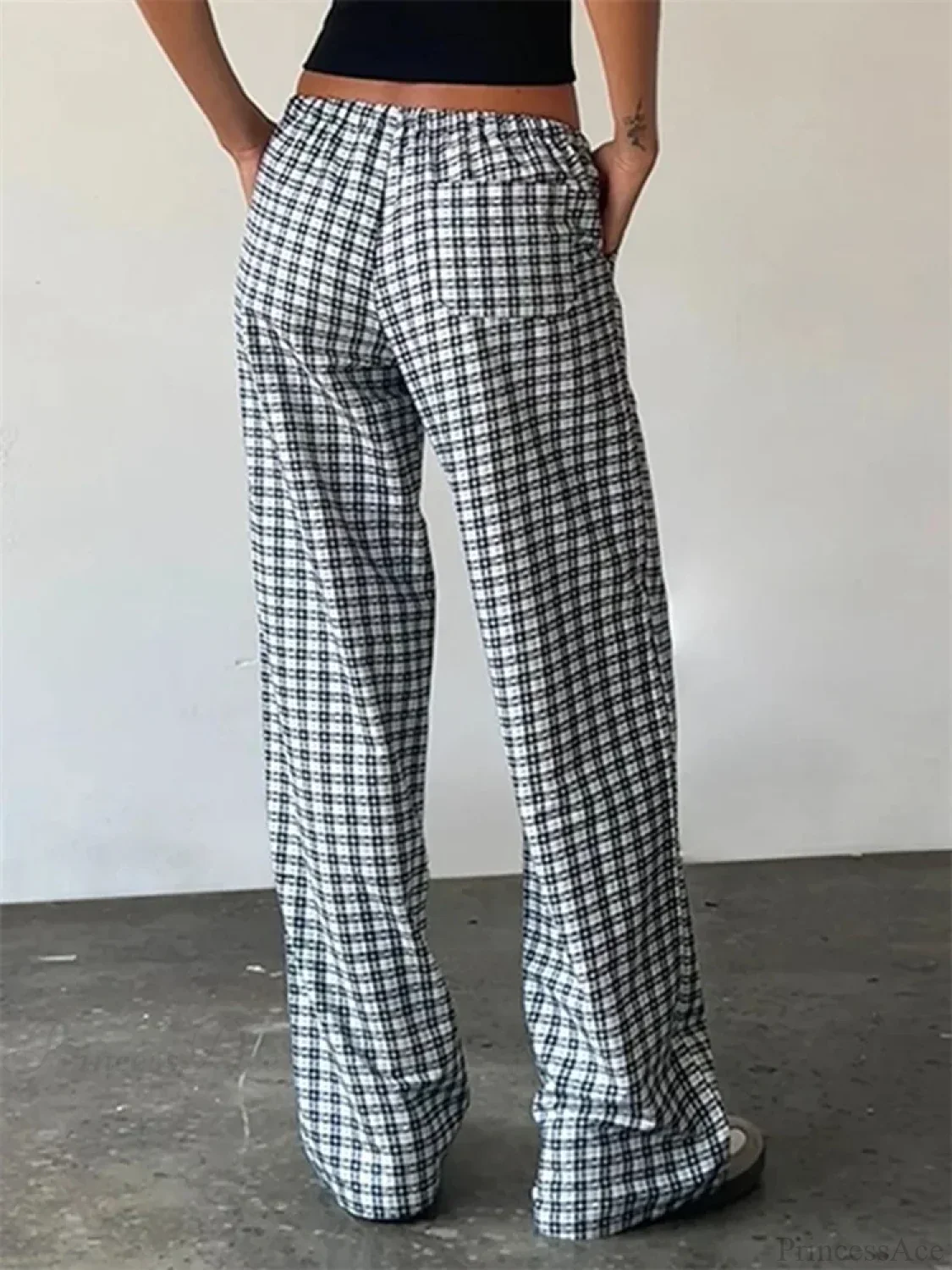 Striped Patchwork Drawstring Elastic Waist Pant - Image 4