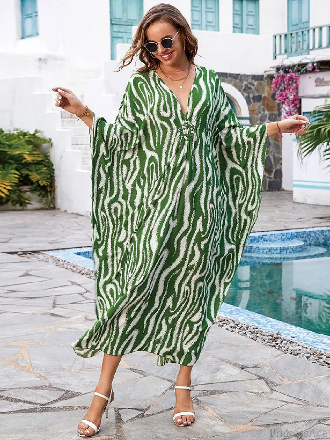 Striped Plus Size Long Dress Cover Up - Image 4