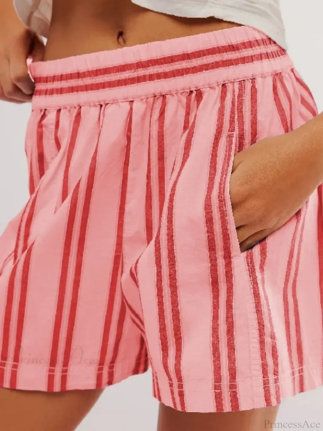 Striped Pocket Loose Casual Shorts - Image 7