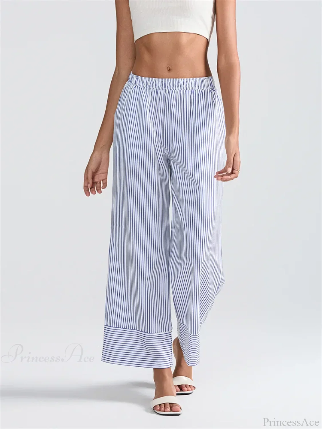 Striped Print High Waist Wide Leg Pocket Pant - Image 5