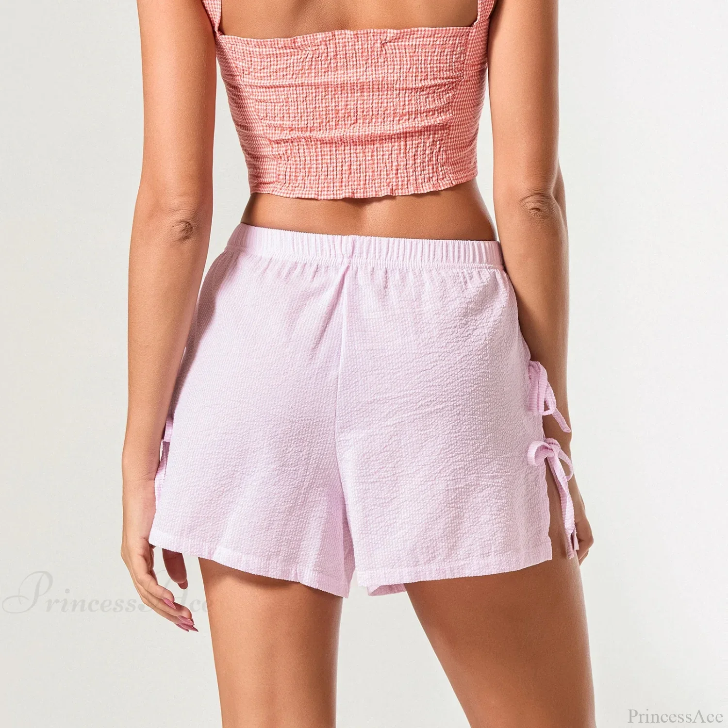 Striped Side Slit Bow Short - Image 6