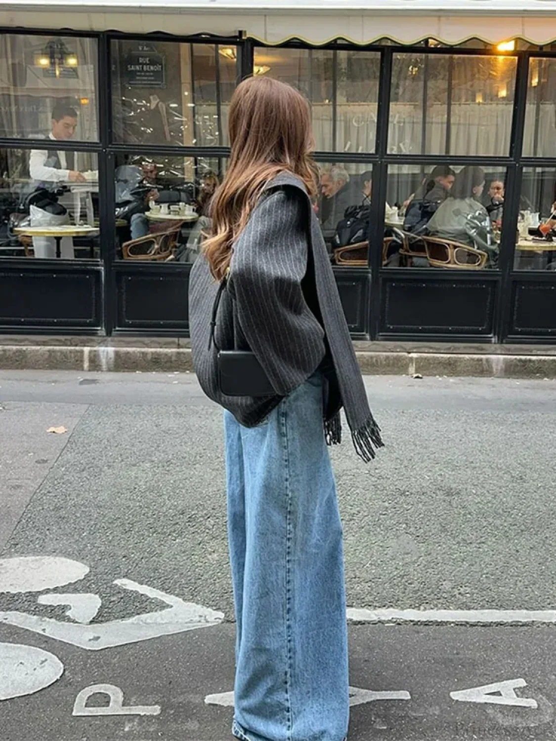 Striped Single Breasted Wool Coat - Image 3