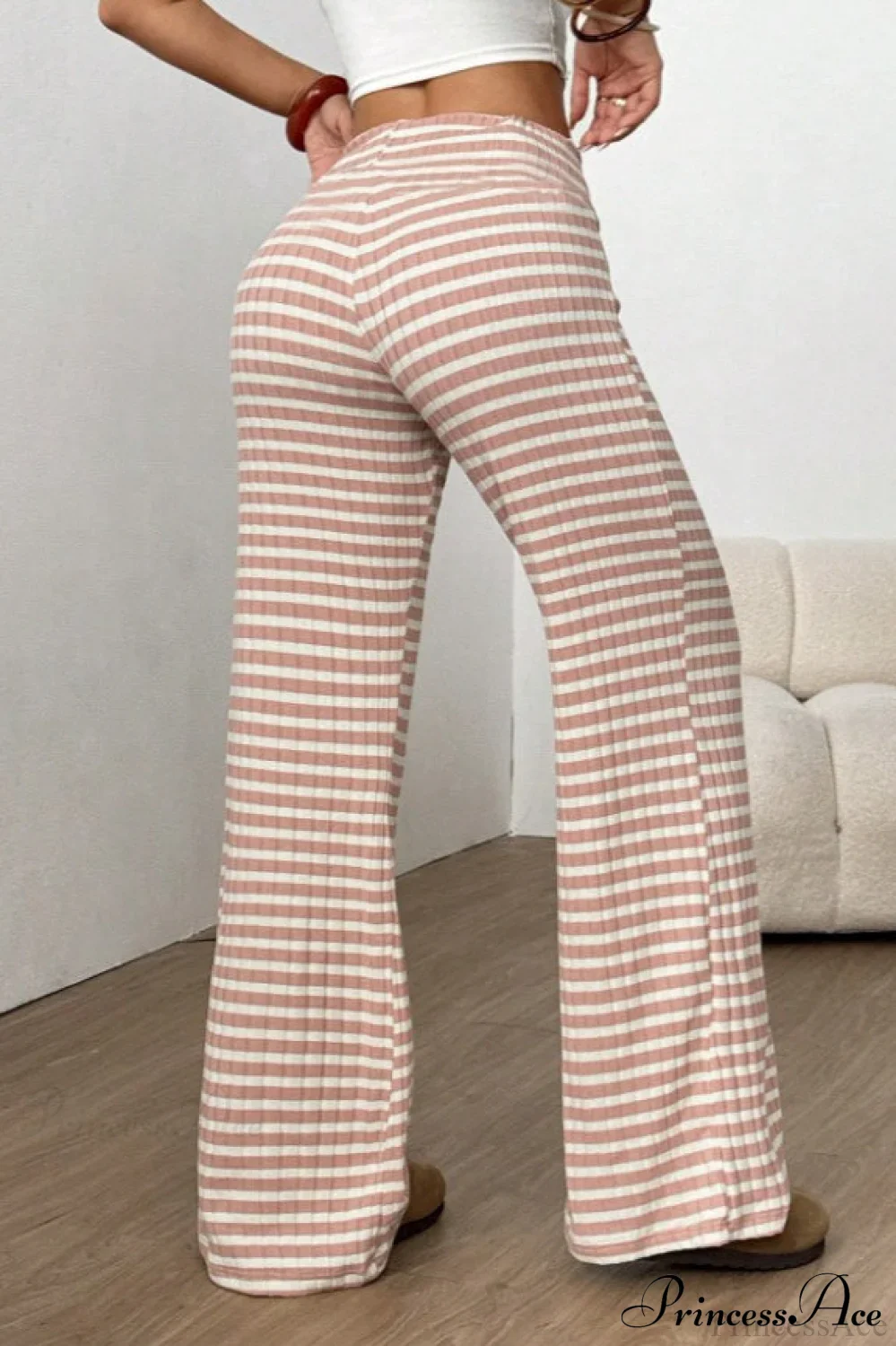 Striped Solid Knit Straight Leg Pants - Image 9