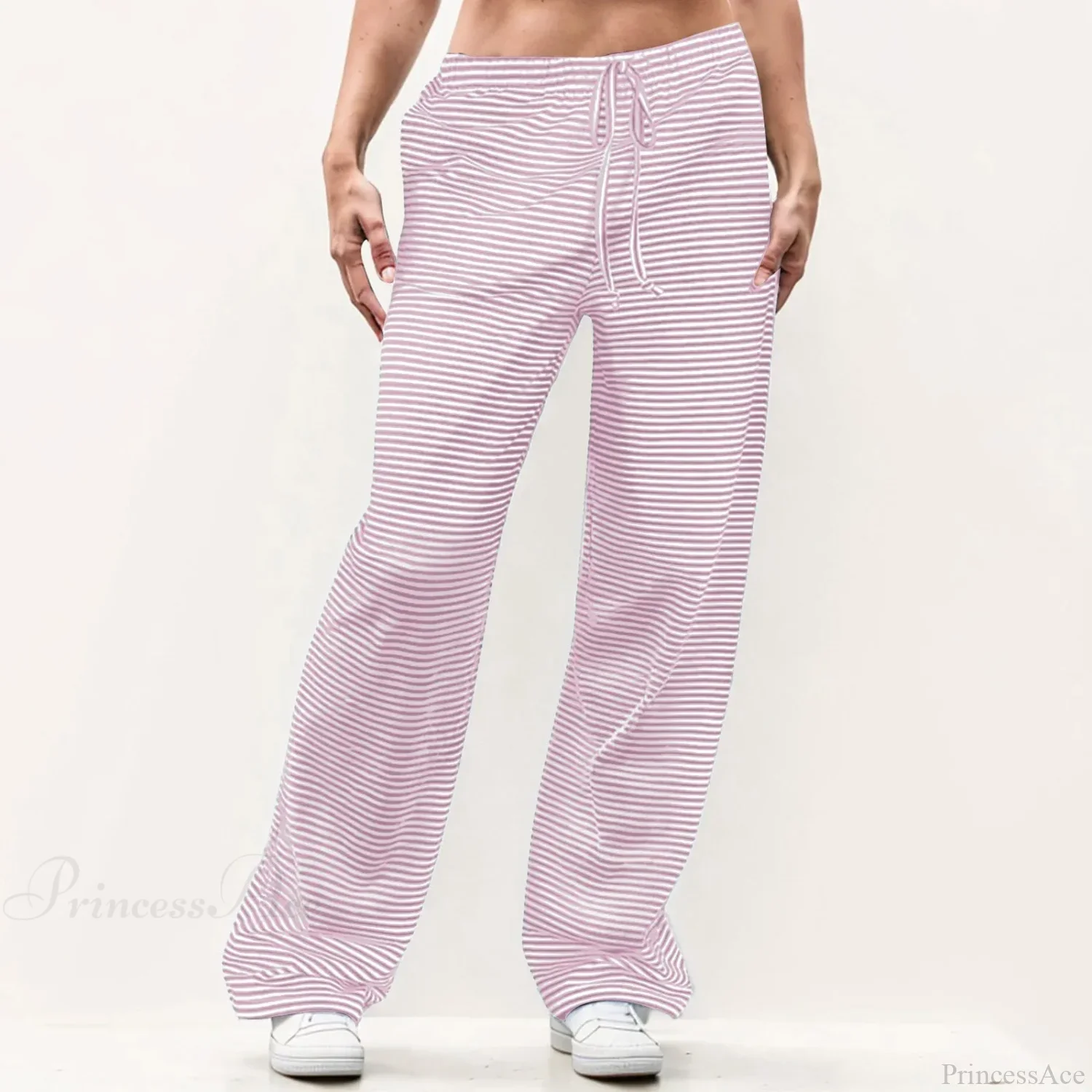 Striped Solid Wide Leg Pants - Image 2