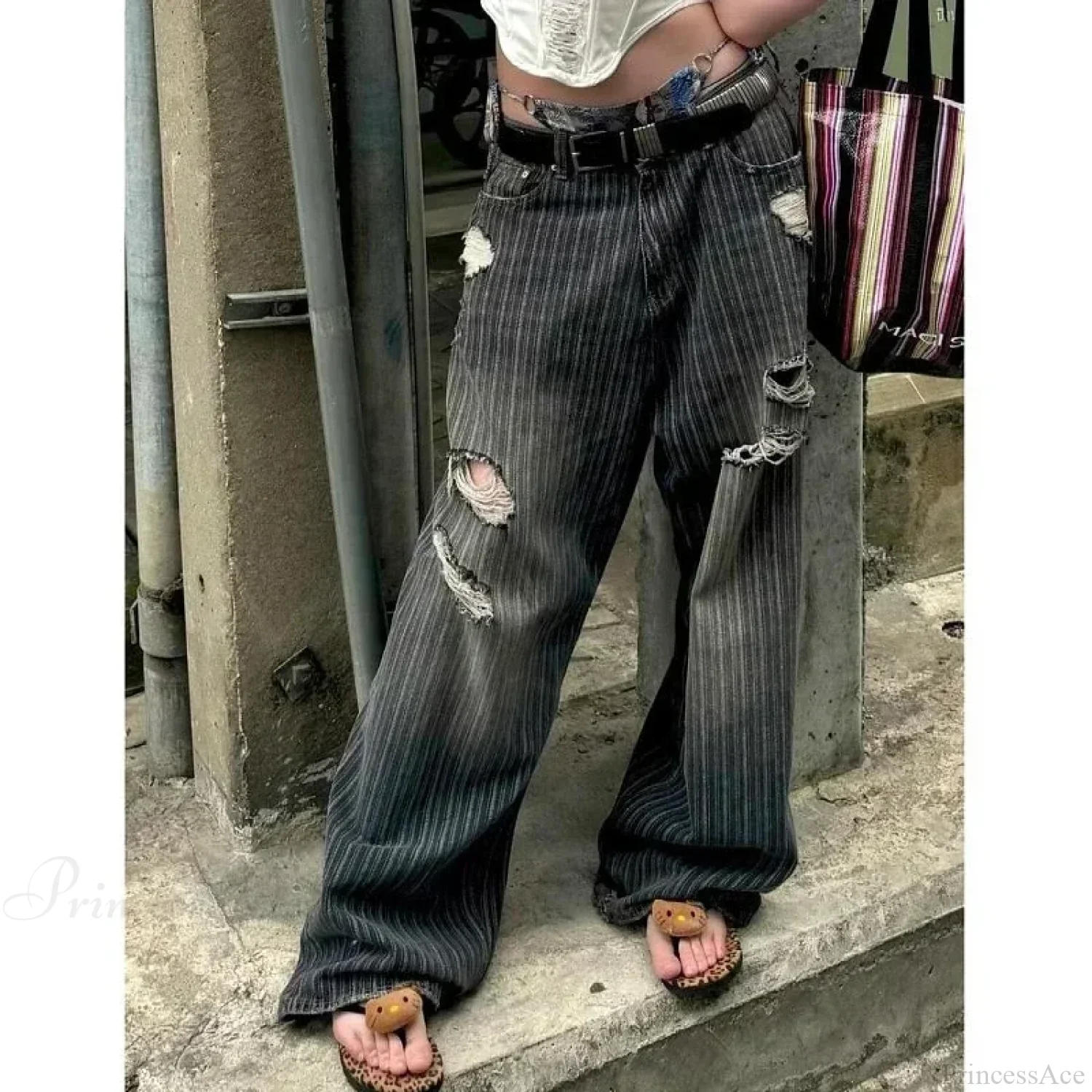 Striped Vintage Y2K Women Jeans Pants - Image 5