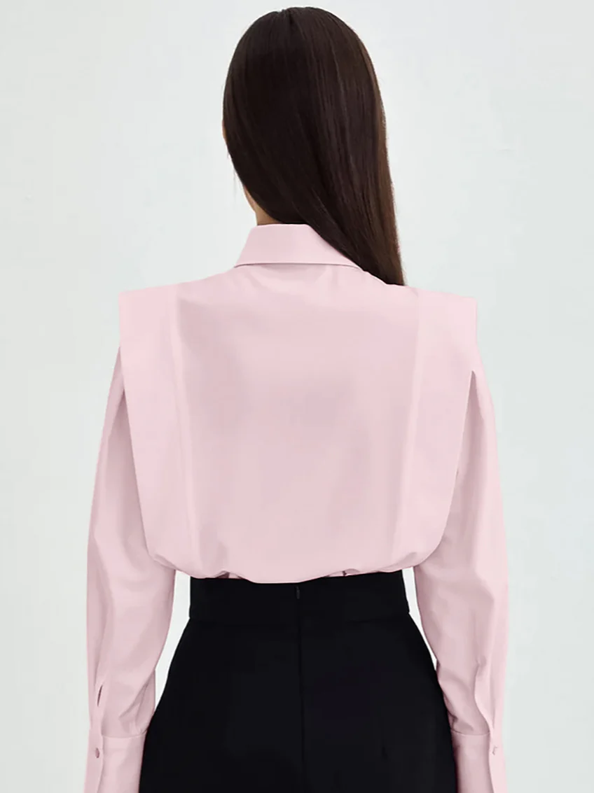 Structured Square Shoulder Panelled Blouse - Image 13