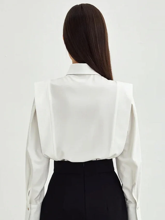Structured Square Shoulder Panelled Blouse - Image 5