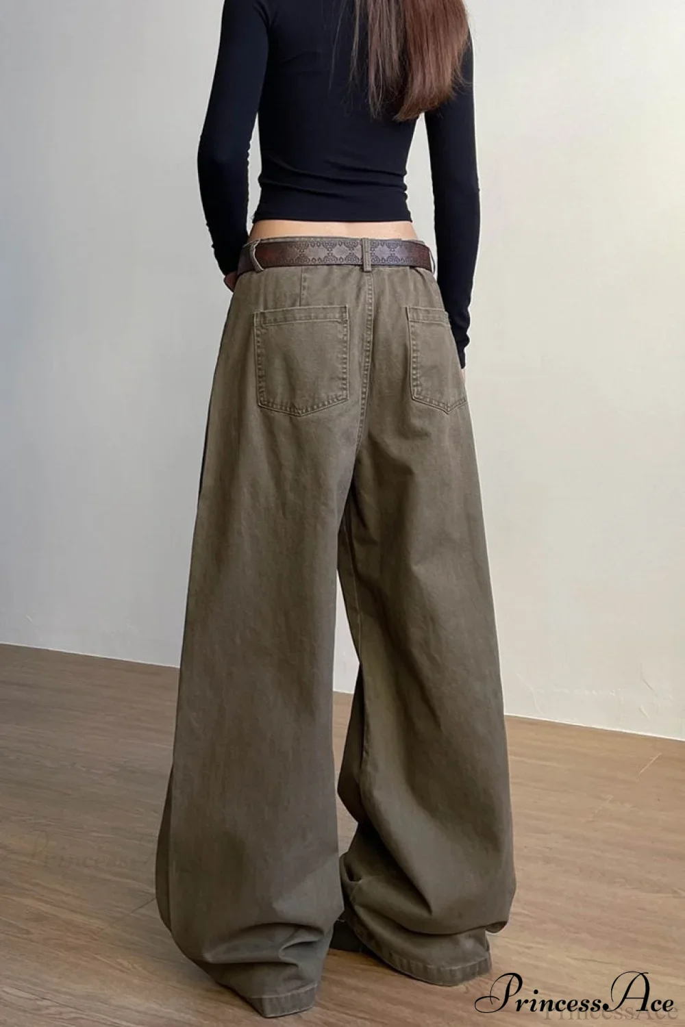 Structured Tailored Wide-Leg Cargo Pants - Image 2