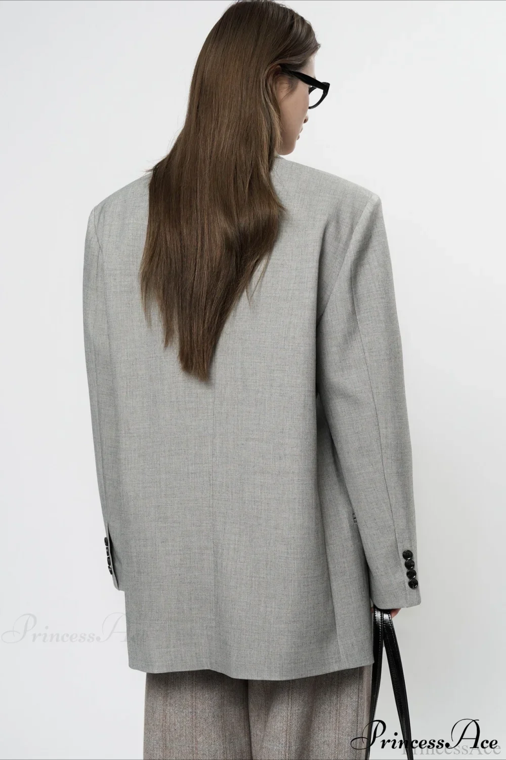 Structured Wide Shoulder Blazer - Image 4