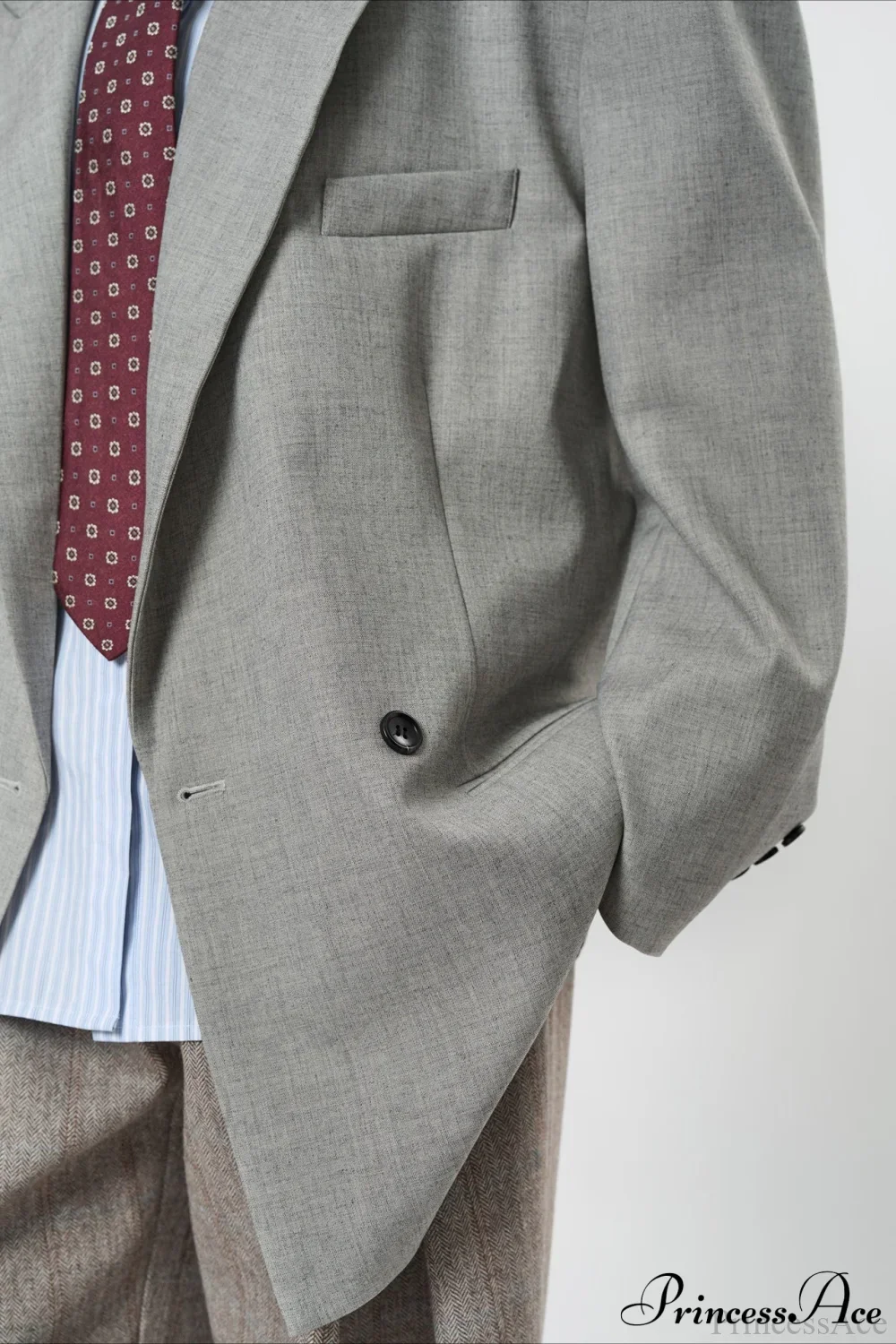 Structured Wide Shoulder Blazer - Image 5