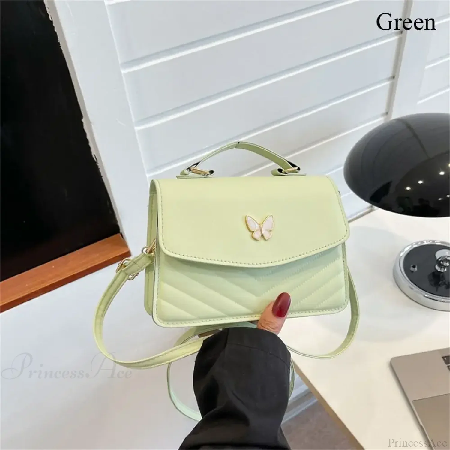 Stylish Butterfly Embroidery PU Leather Handbag - Image 11