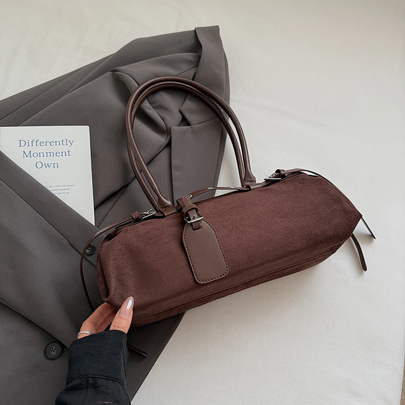 Stylish Long Lock Solid Color Elegant Shape Underarm Bag - Image 12