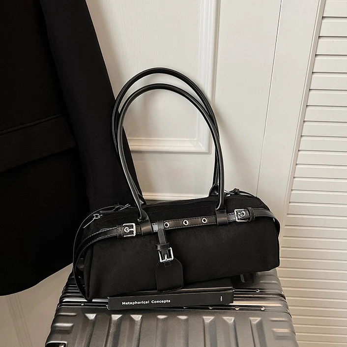 Stylish Long Lock Solid Color Elegant Shape Underarm Bag - Image 13