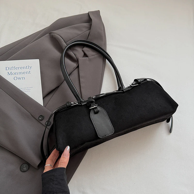 Stylish Long Lock Solid Color Elegant Shape Underarm Bag - Image 14