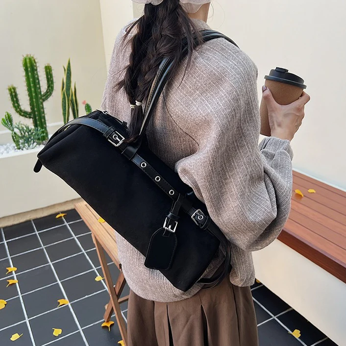 Stylish Long Lock Solid Color Elegant Shape Underarm Bag - Image 16