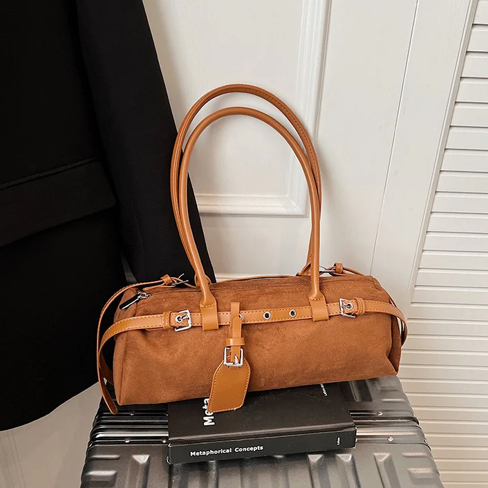 Stylish Long Lock Solid Color Elegant Shape Underarm Bag - Image 2