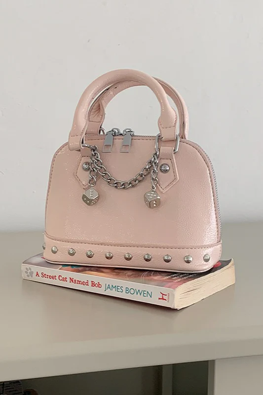 Stylish Metal Charm Sophisticated Top Handle Crossbody Bag - Image 14