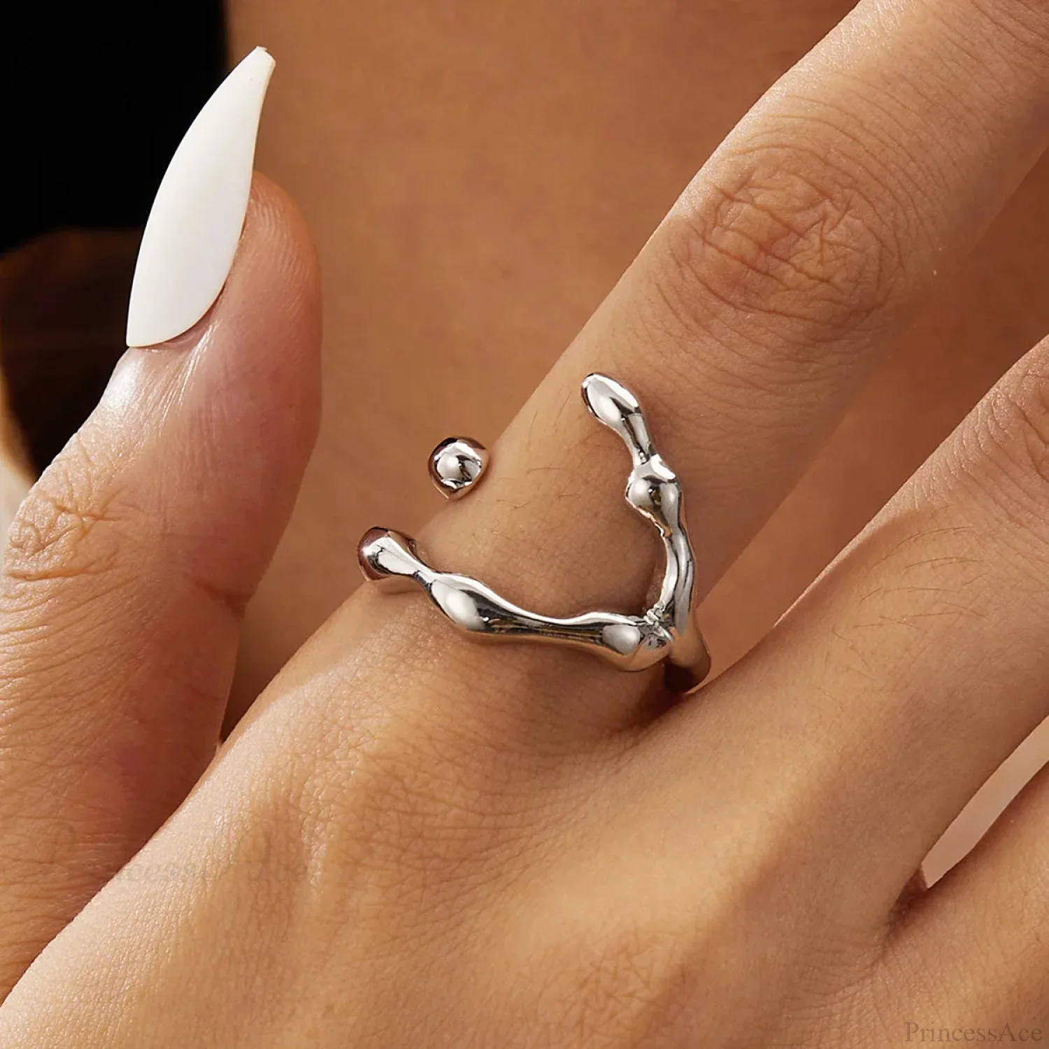 Stylish Silver Simple Gothic Ring - Image 3