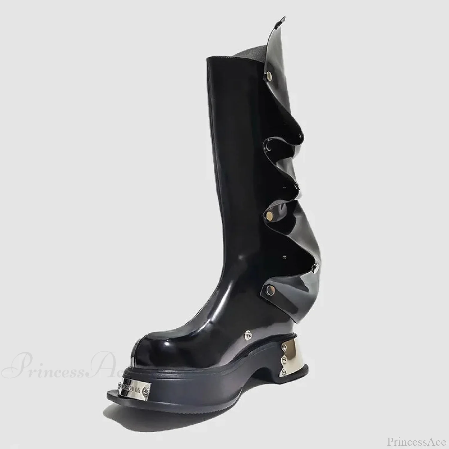 Stylistic Gothic Tall Elevated Rebel Boot - Image 4