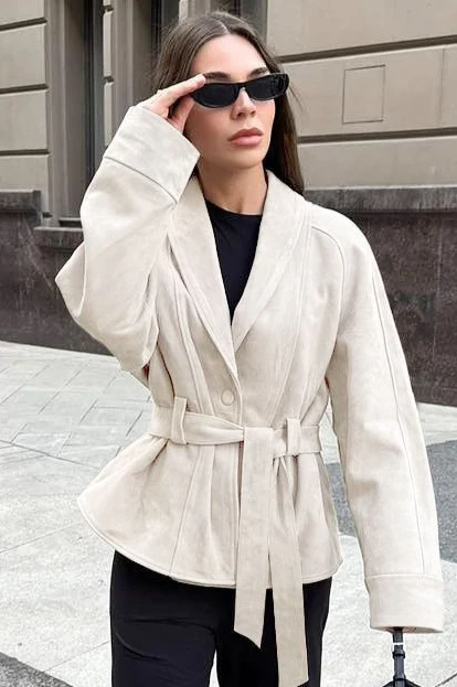 Suede Vintage Long Sleeve Jacket - Image 14