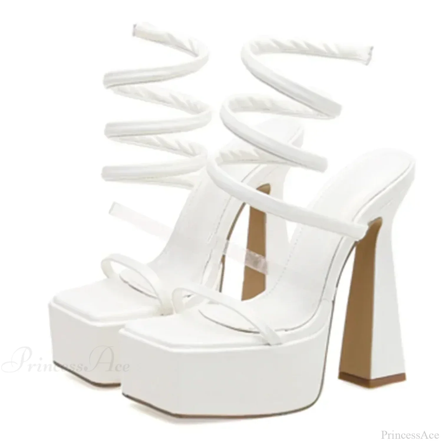 Summer Platform Sandals Sexy Open Toe Narrow Band Winding 15CM Thick High Heel - Image 5