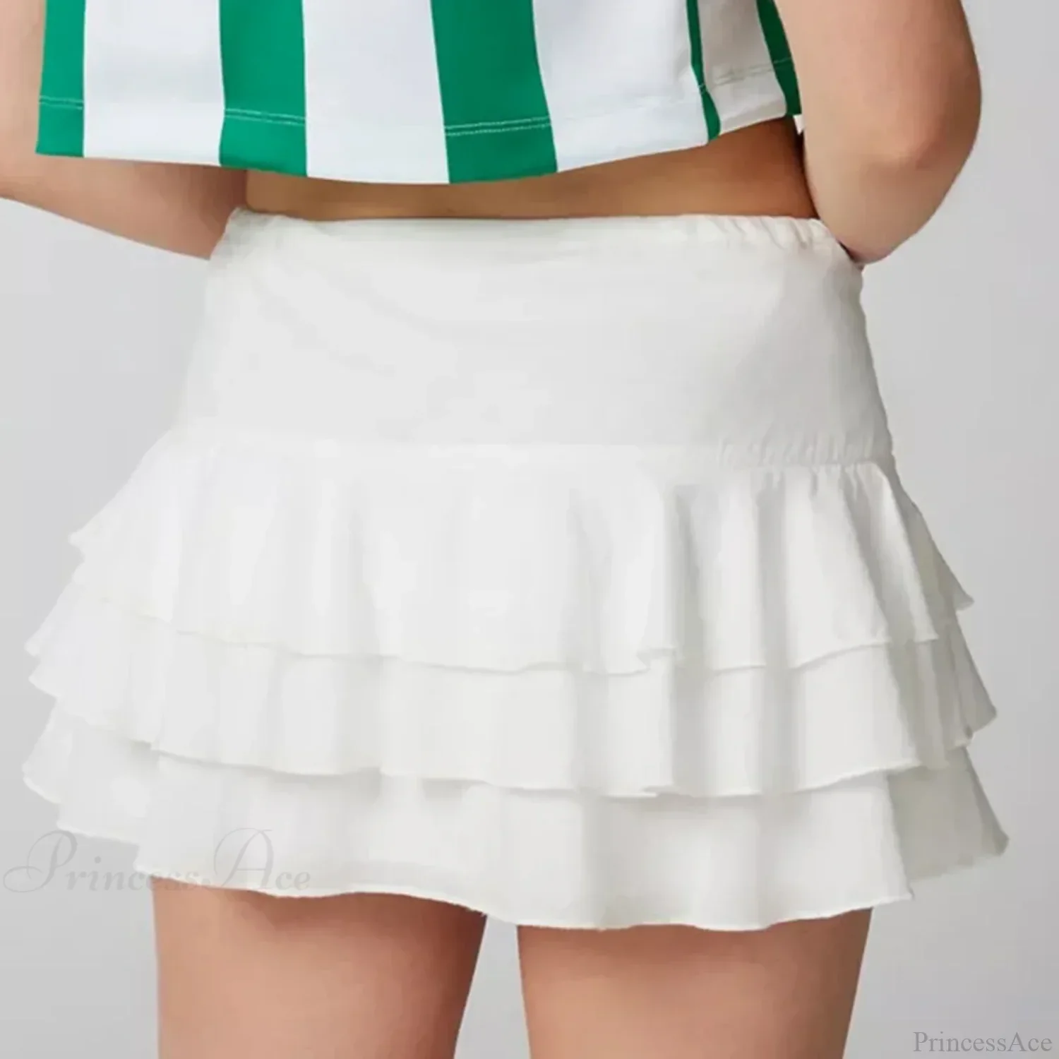Summer Solid Ruffle Tiered Skirt - Image 2