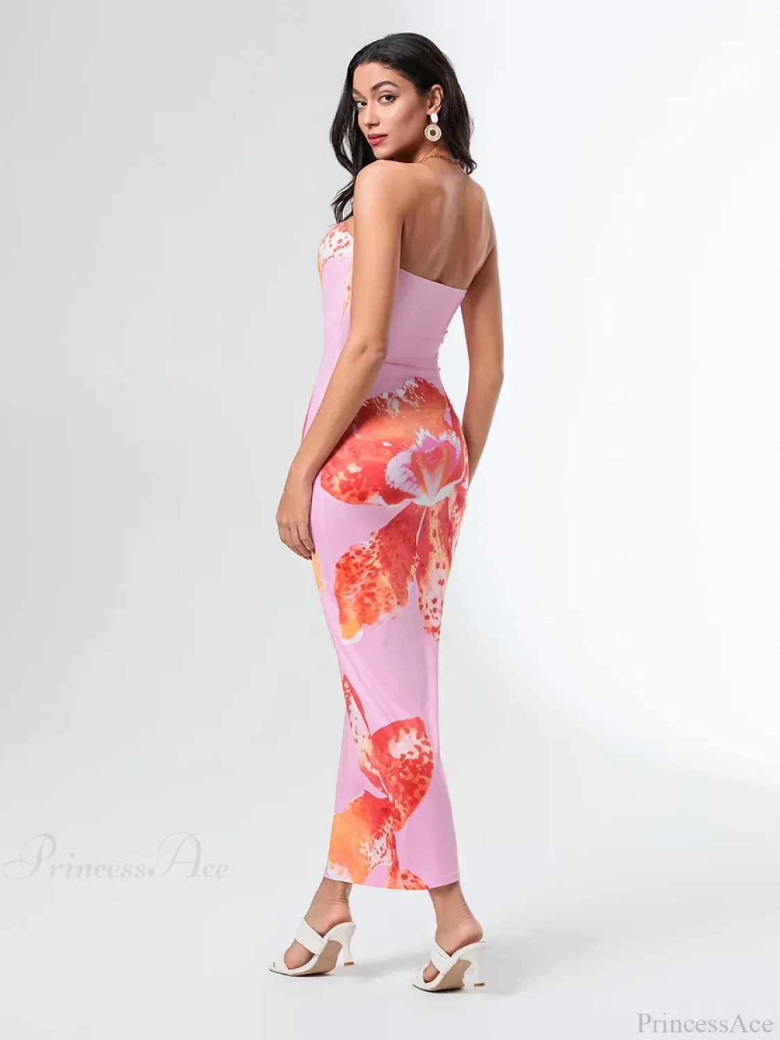 Summer Strapless Backless Wrap Floral Dress - Image 5