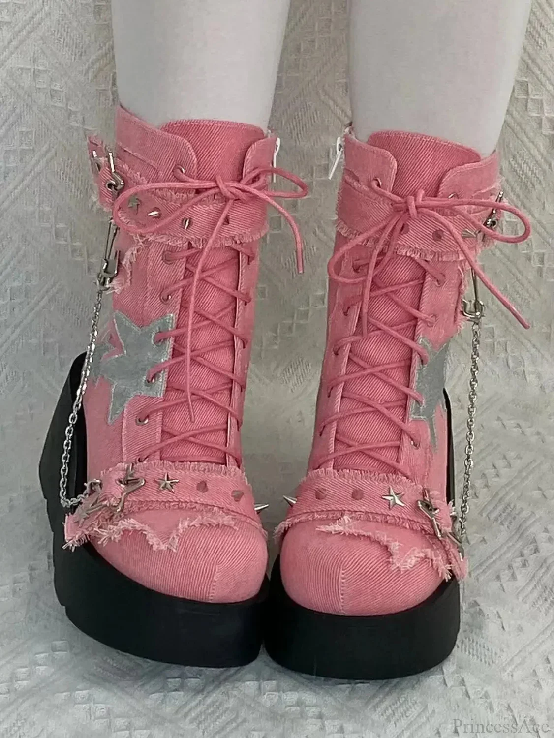 Sweet Lolita Vintage Y2K High-Heeled Gothic Platform Boot - Image 4