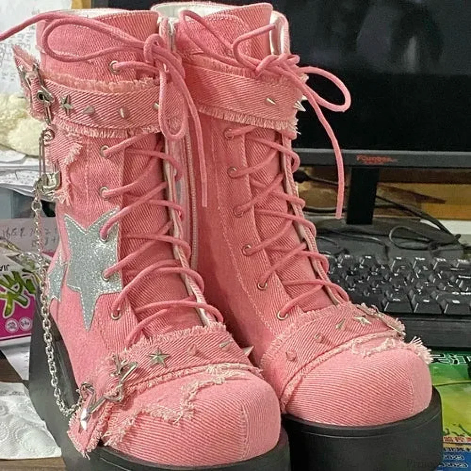 Sweet Lolita Vintage Y2K High-Heeled Gothic Platform Boot - Image 8
