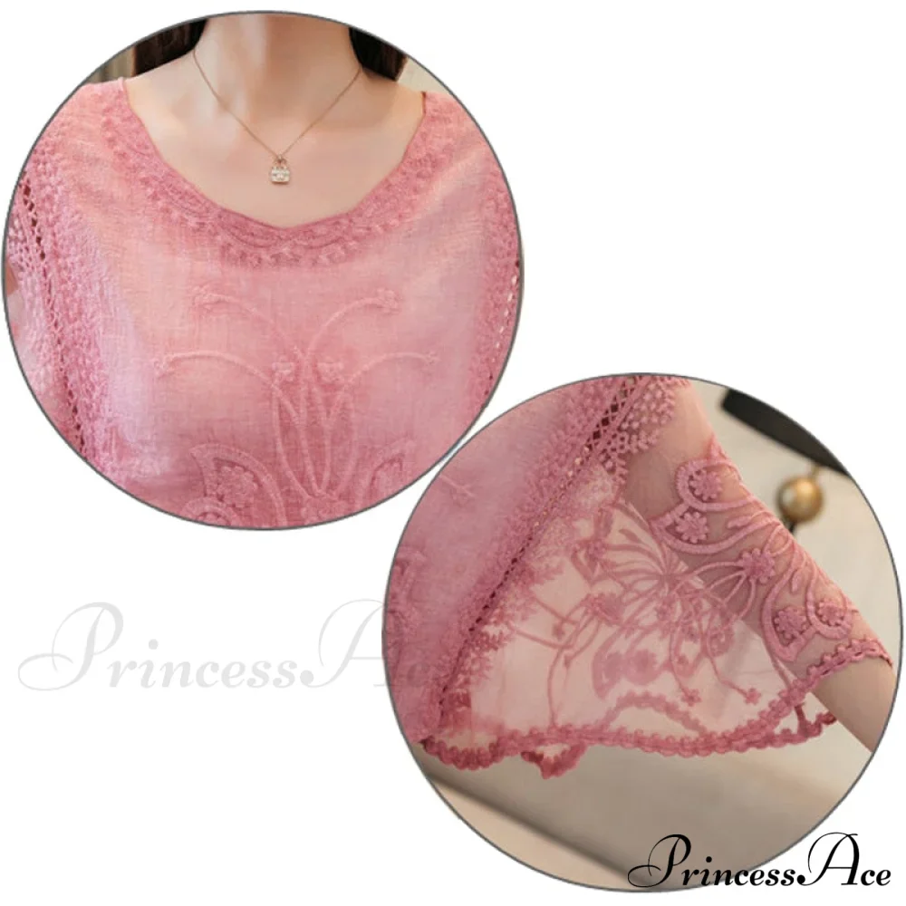 Sweet Spring Lace Fashion and Women's Warm-Season Out Hollow White Blouse Top - Image 5