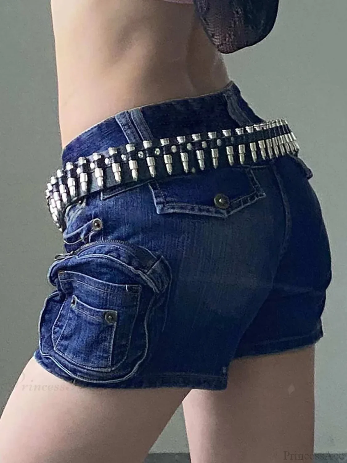 Synonyms Leather Gothic Bullet Decor Waistband Belt - Image 4