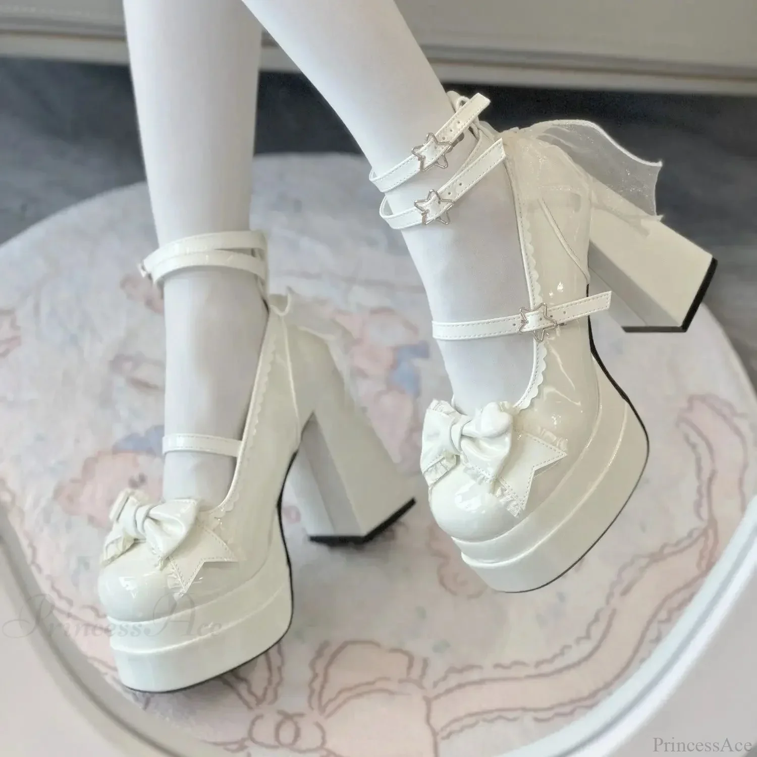 Synthetic Leather Lolita Gothic Tall Heel - Image 4