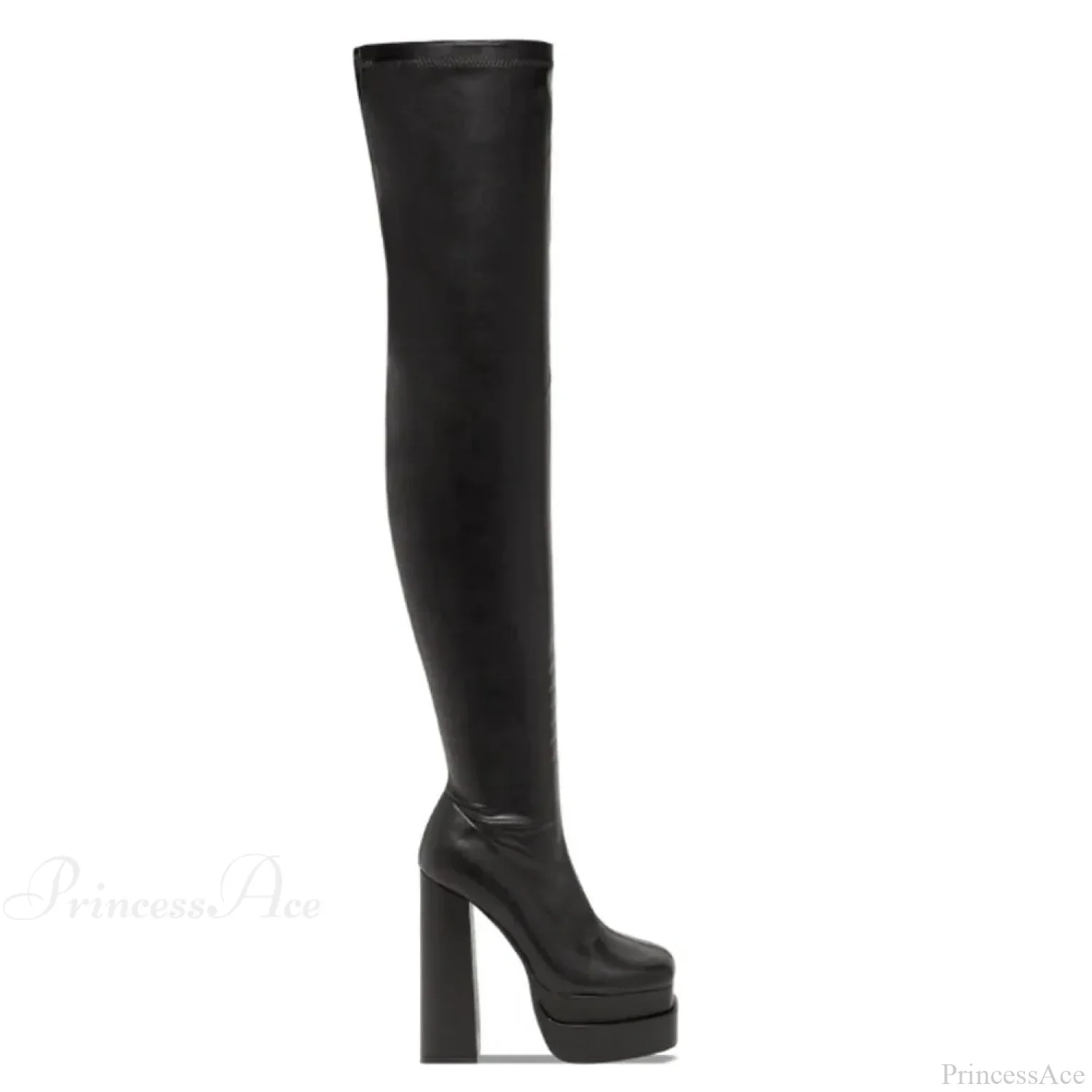 Tall Heeled Above The Knee Platform Winter Boot - Image 6