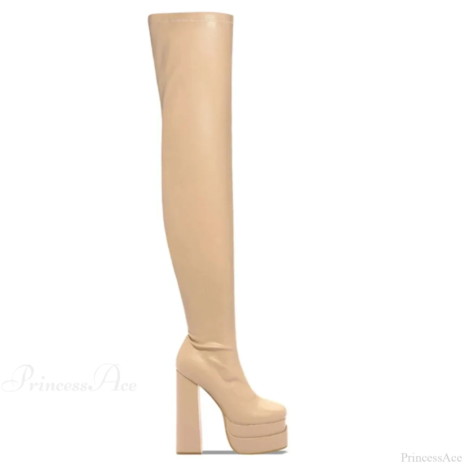 Tall Heeled Above The Knee Platform Winter Boot - Image 9