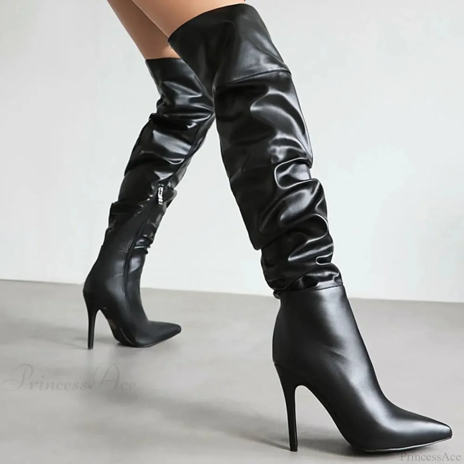 Tall Stiletto Zipper Gothic High Heel Boot - Image 3