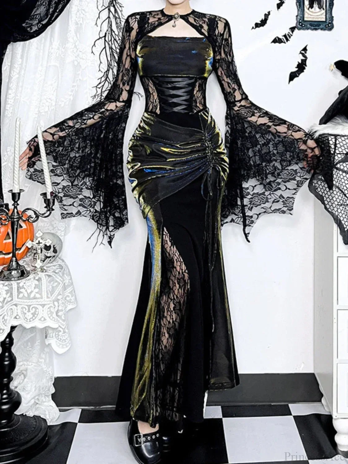 Tall Waist Bandage Bodice Maxi Dress - Image 2