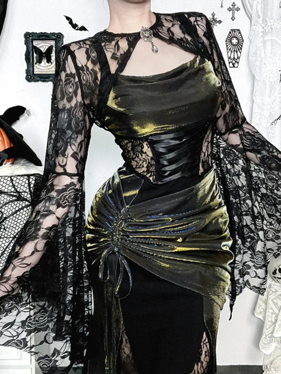 Tall Waist Bandage Bodice Maxi Dress - Image 3