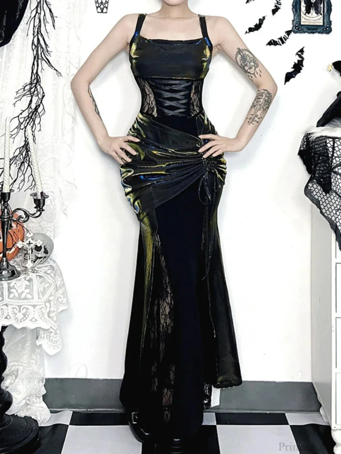 Tall Waist Bandage Bodice Maxi Dress - Image 5