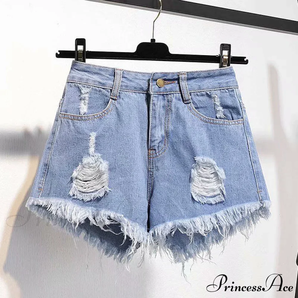 Tassel Detail Shorts Waist High and Denim with for Pockets Women - Image 12
