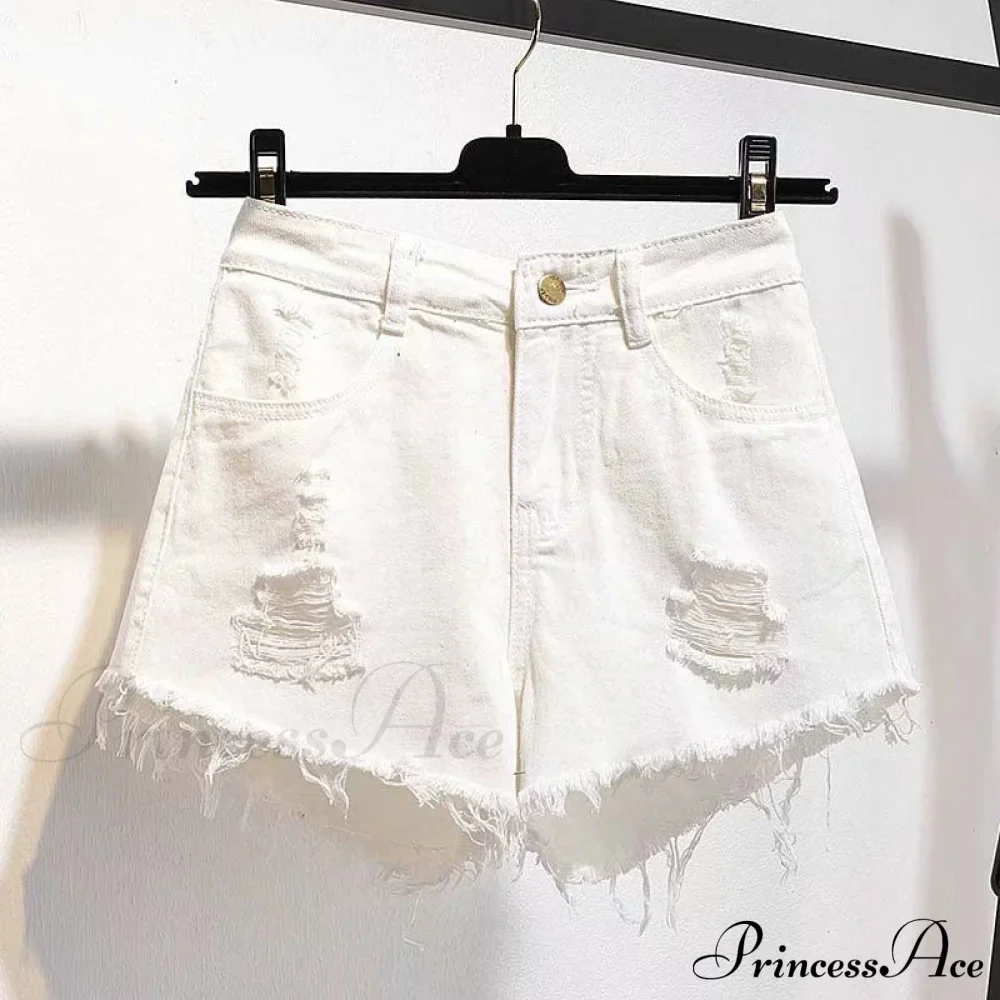 Tassel Detail Shorts Waist High and Denim with for Pockets Women - Image 13