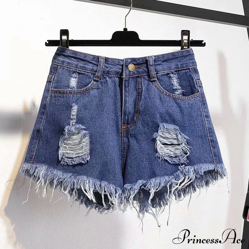 Tassel Detail Shorts Waist High and Denim with for Pockets Women - Image 14
