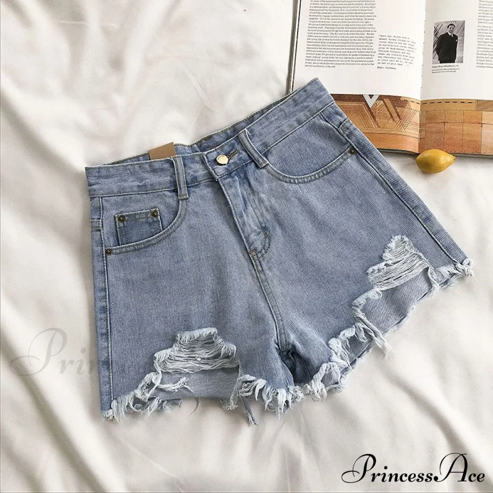 Tassel Detail Shorts Waist High and Denim with for Pockets Women - Image 3
