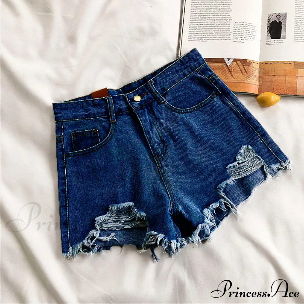 Tassel Detail Shorts Waist High and Denim with for Pockets Women - Image 7