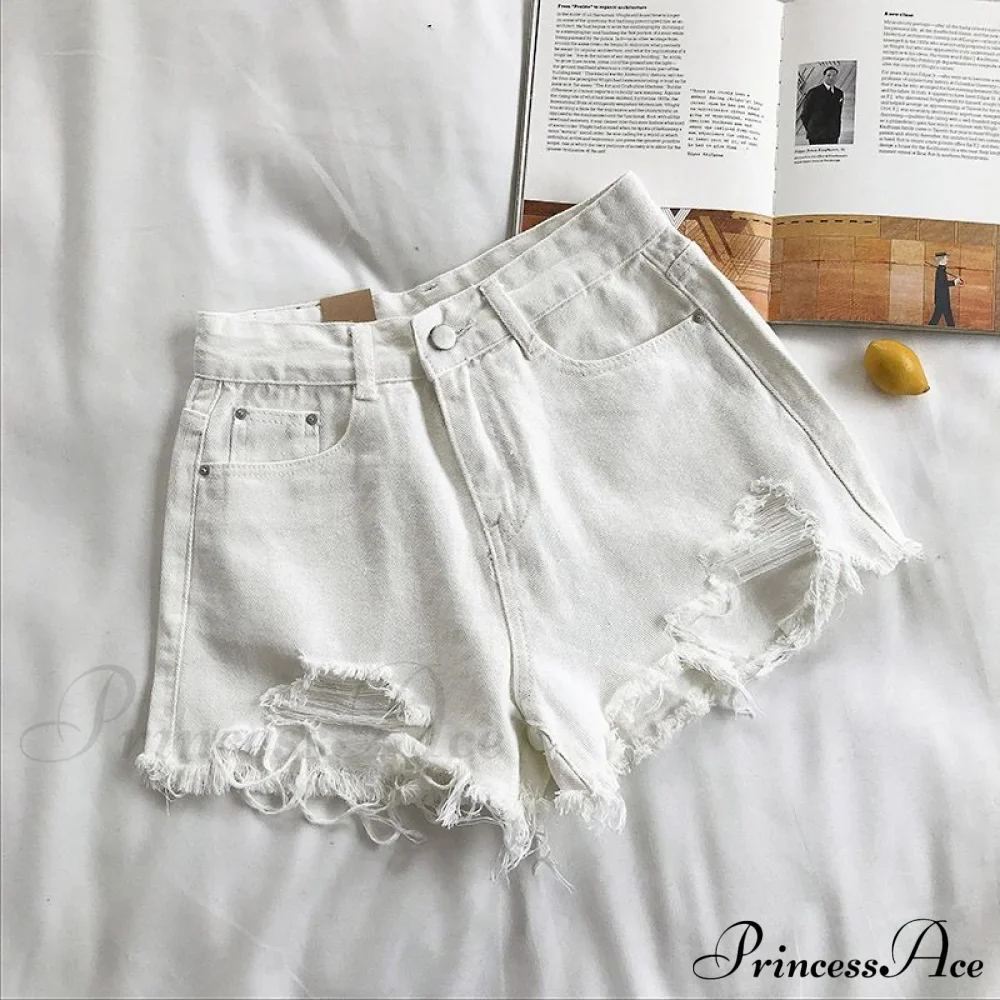 Tassel Detail Shorts Waist High and Denim with for Pockets Women - Image 9