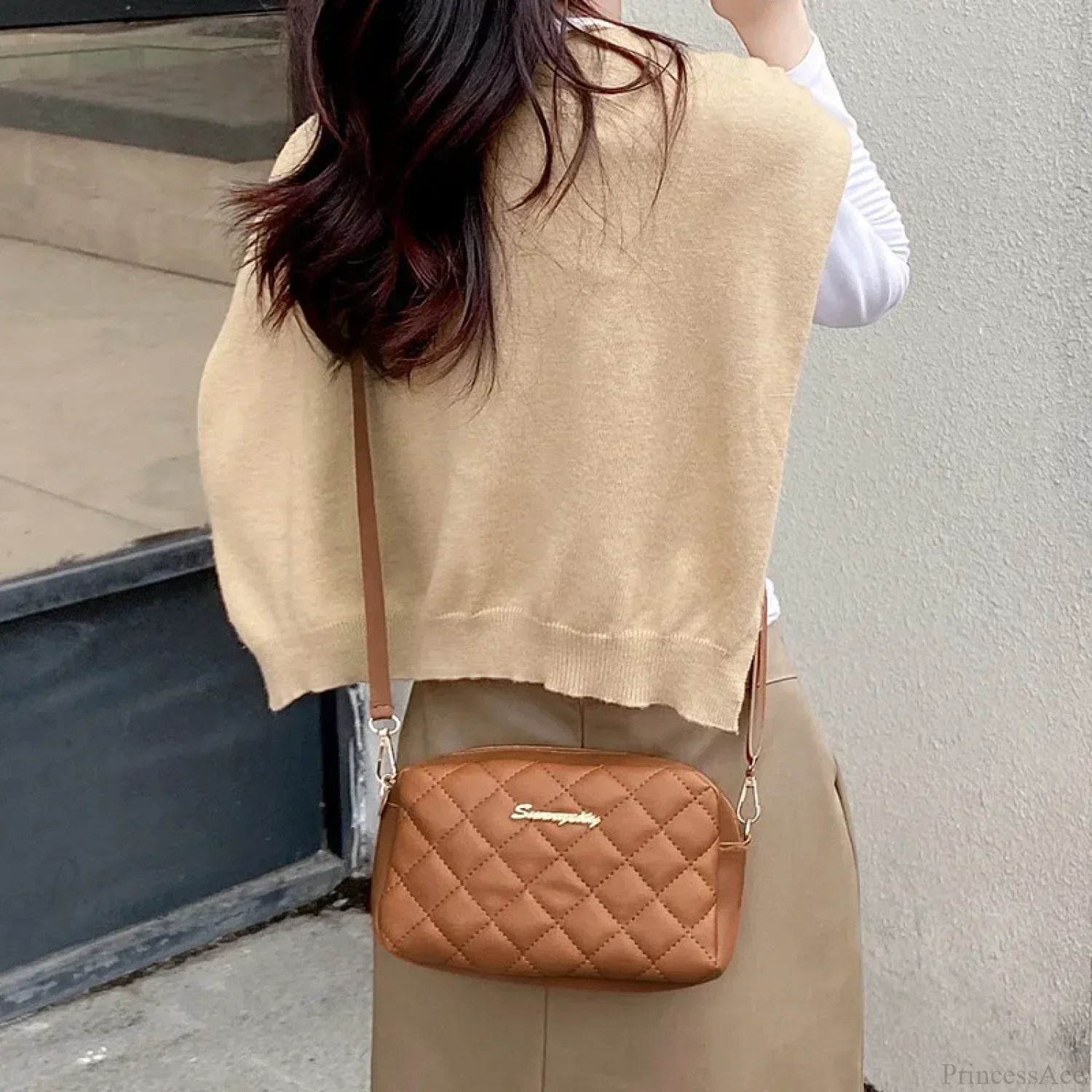 Tassel Embroidery Camera Crossbody Bag - Image 3