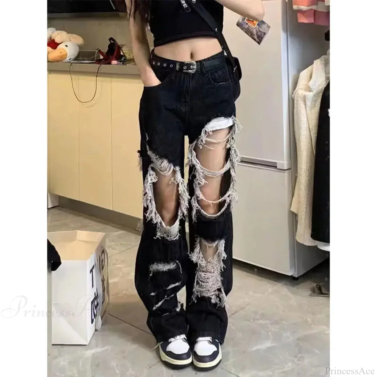 Tattered Medieval Straight Denim Pant - Image 4