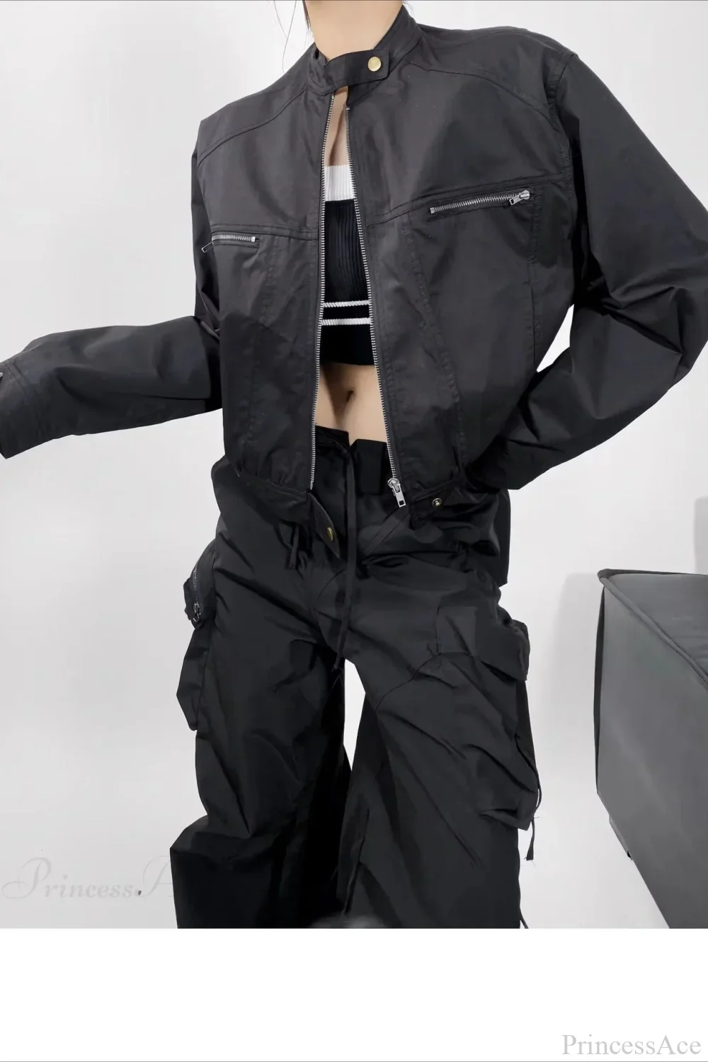 Techwear Utility Loose Casual Zip Jacket - Image 7